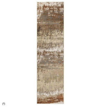 Aurora AU01 Dune Modern Abstract Distressed Marbled Metallic Shimmer Textured High-Density Soft Smooth Low Profile Polyblend Short-Pile Bronze/Gold/Rust Terracotta/Beige/Grey/Cream Runner-Asiatic Carpets-Rug Love - The Most Loved Rug Store